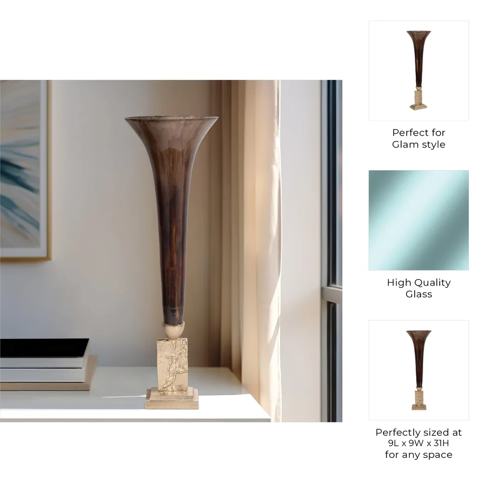 ATLASMILL BRONZE GLASS VASE 31 (IN)