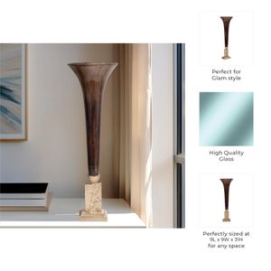 ATLASMILL BRONZE GLASS VASE 31 (IN) 10