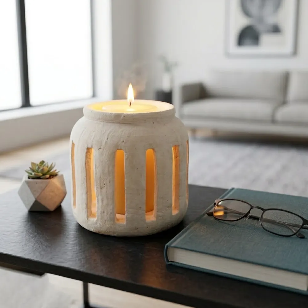 GARNETTCREST WHITE LANTERN 8 (IN)