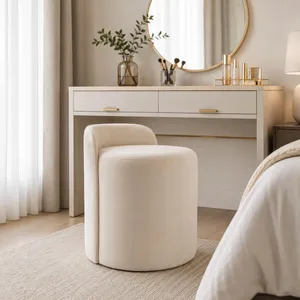 BAYARDMILL WHITE OTTOMAN 22 (IN) 2