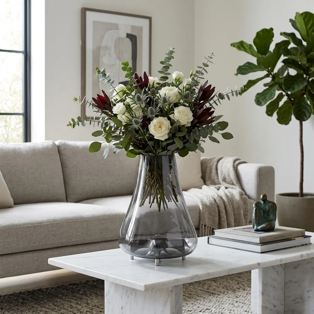 HAYFORDROSE SILVER GLASS VASE 15 (IN)