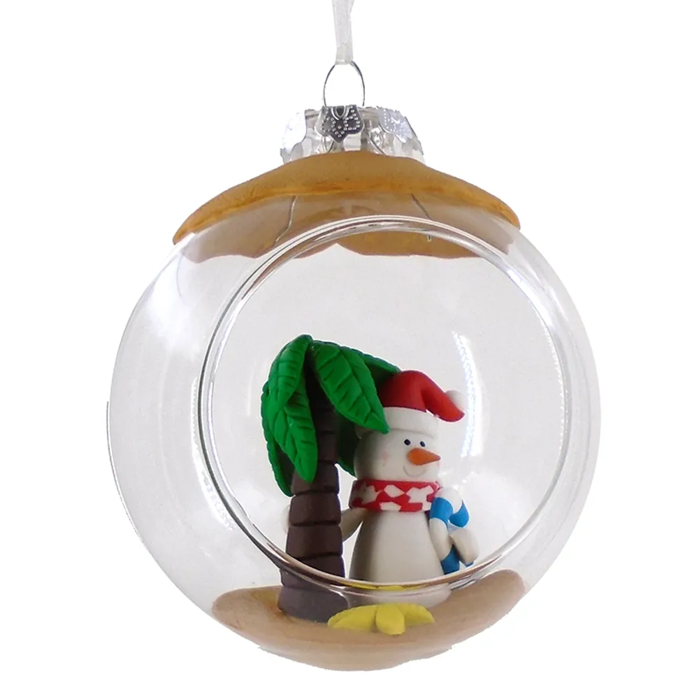4-1/2" SNOWMAN IN BALL CHRISTMAS ORNAMEN