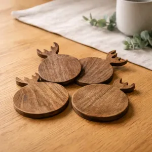 Deer Coasters Set 4 6x4in 1