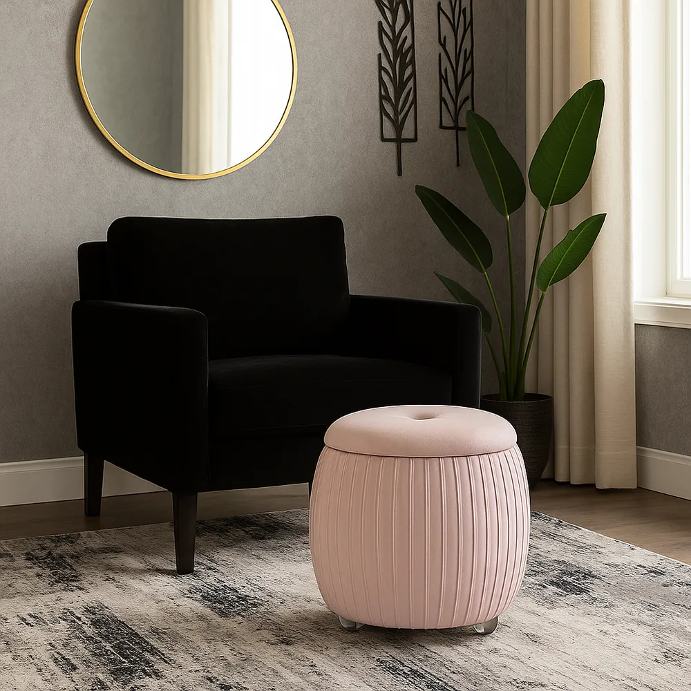 HENLEYFORD PINK STOOL 18 (IN)