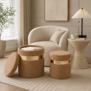 GORDENRIDGE SET OF 2 TAN OTTOMANS 18 (IN) 10