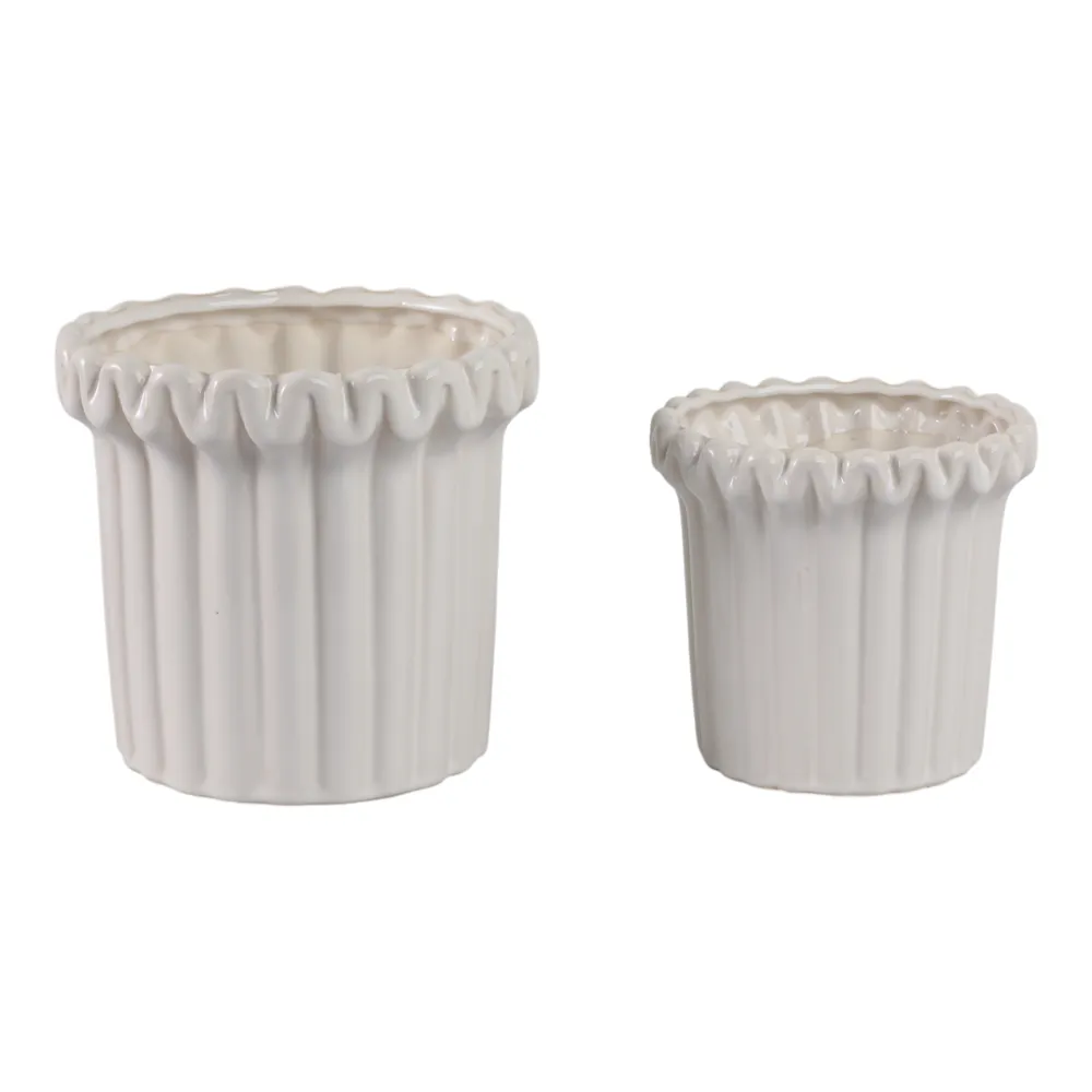 WALTONSTONE SET OF 2 IVORY PLANTER 8 (IN)