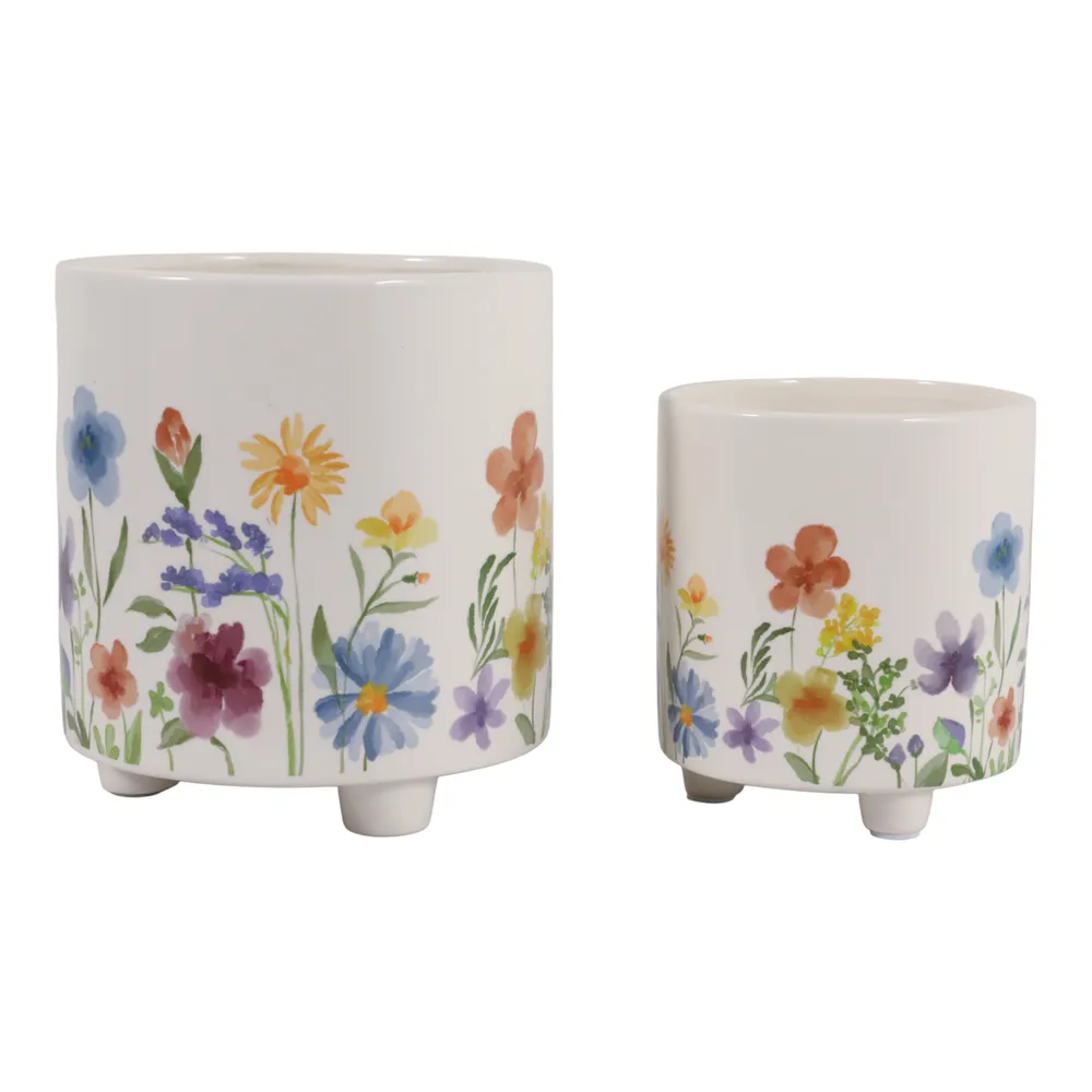 ALMAWAY SET OF 2 PURPLE PLANTER 8 (IN)
