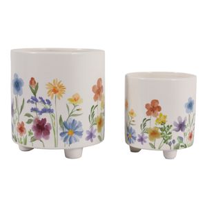 ALMAWAY SET OF 2 PURPLE PLANTER 8 (IN) 6