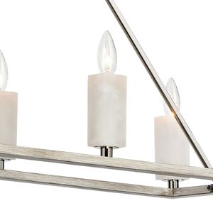White Stone 48'' Wide 8-Light Linear Chandelier - Polished Nickel 3
