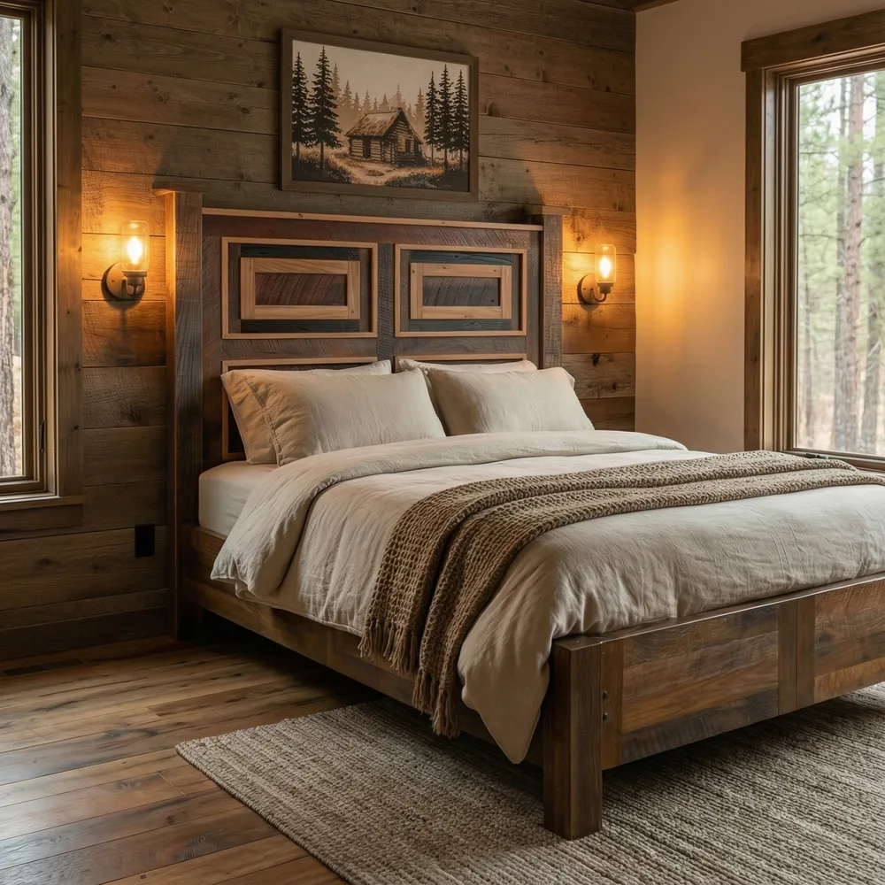 Colonial Barnwood Potomac Bed with Rail System - King