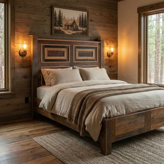 Colonial Barnwood Potomac Bed with Rail System - Cal King