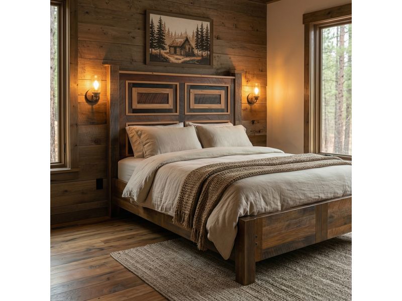 Colonial Barnwood Potomac Bed with Rail System - Cal King 1