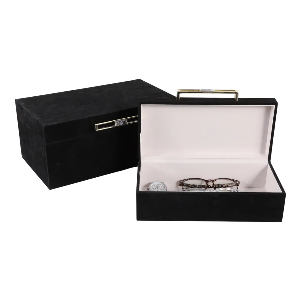GRANLEYBURN SET OF 2 BLACK BOXES 6 (IN)