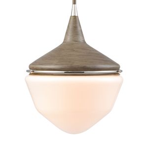 Mid-Century Schoolhouse 12'' Wide 1-Light Mini Pendant - Pecan 4