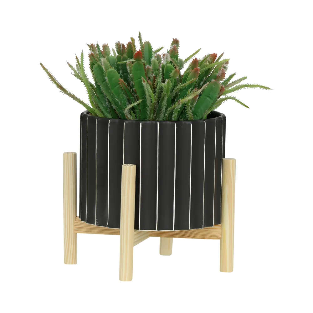 CLAXTONFIELD BLACK PLANTER 9 (IN)
