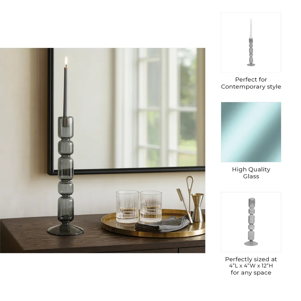 HENDONVALE BLACK CANDLE HOLDER 12 (IN)
