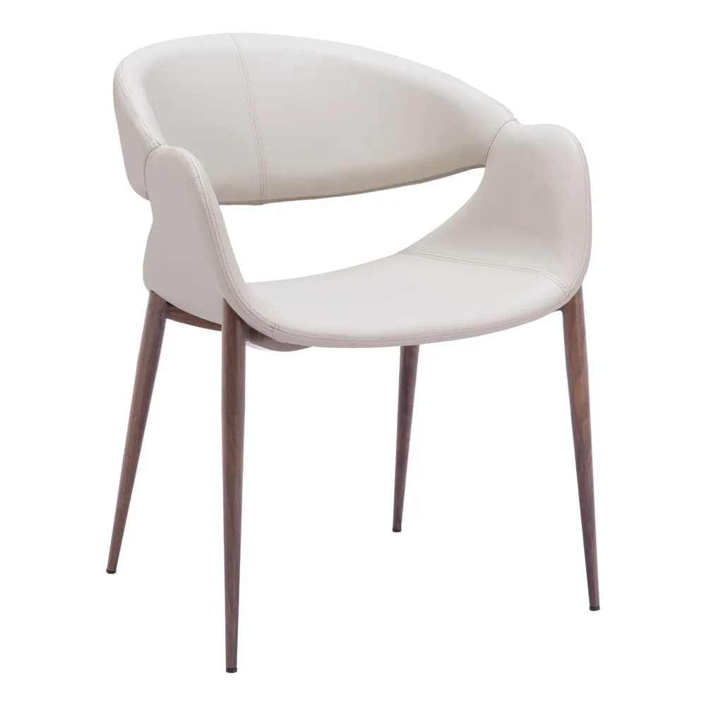 Limay Dining Chair Beige & Walnut