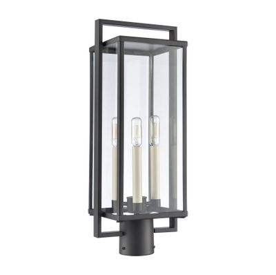 Gladwyn 21.5″ High 3-Light Outdoor Post Light - Matte Black