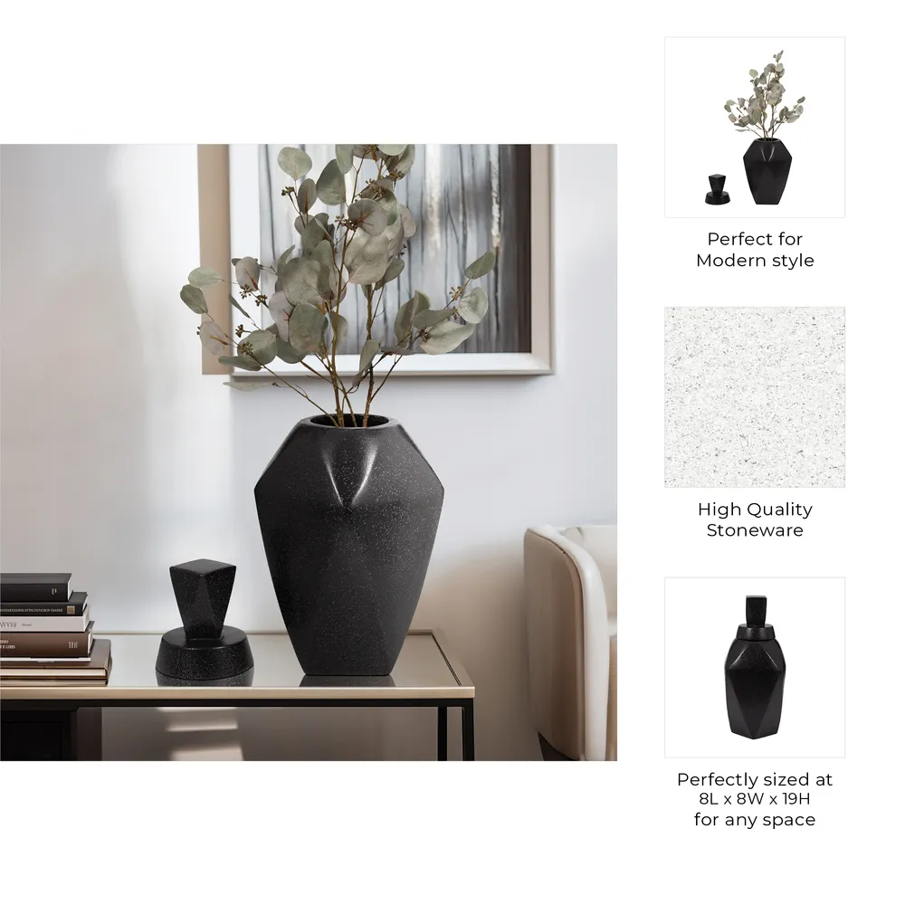 HALTONWORTH BLACK VASE 19 (IN)
