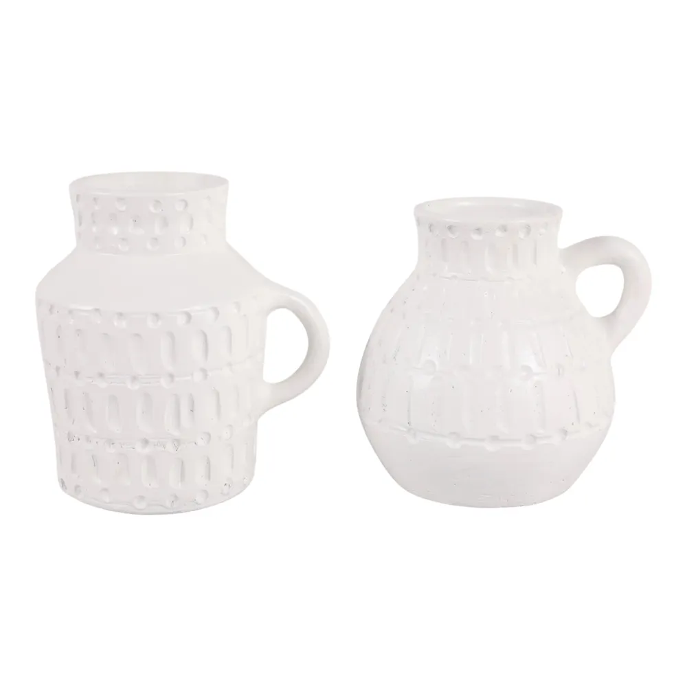 DENTONWORTH SET OF 2 WHITE VASES 7 (IN)