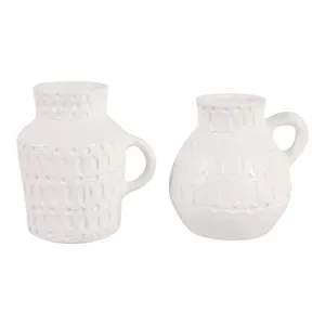 DENTONWORTH SET OF 2 WHITE VASES 7 (IN) 1