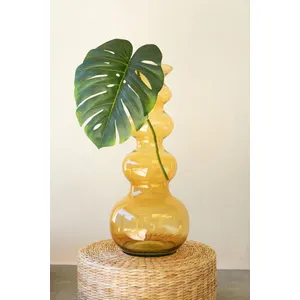 Large Glass Bubble Vase / Amber 1