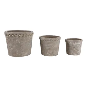 TATESIDE SET OF 3 GRAY PLANTER 8 (IN) 4