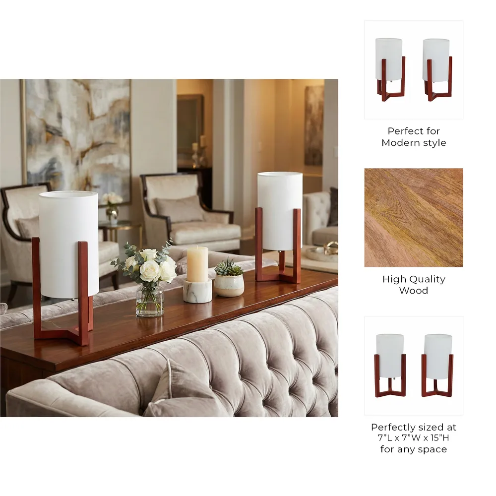 ESSEXBURN SET OF 2 RED LAMPS 15 (IN)