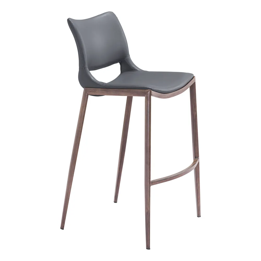 Ace Barstool Dark Gray & Walnut