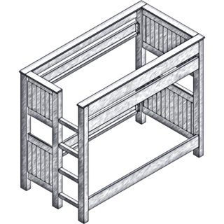 Barnwood Bunk Bed - Single/Single - Ladder Right