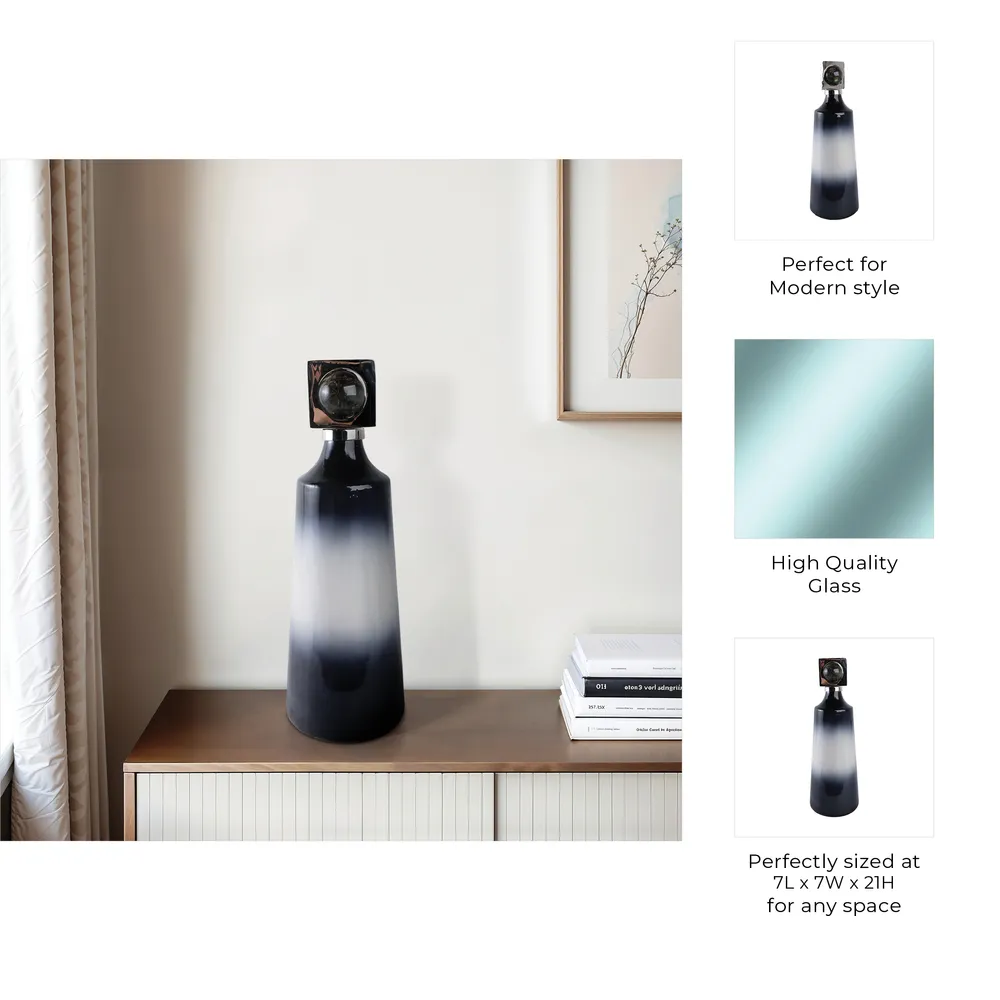 HADLEYHAM BLUE GLASS VASE 21 (IN)