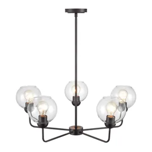 Boman 28'' Wide 5-Light Chandelier - Oil Rubbed Bronze 4