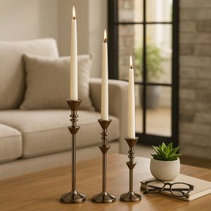 BREWERHAM SET OF 3 BRONZE CANDLESTICK 16 (IN) 9
