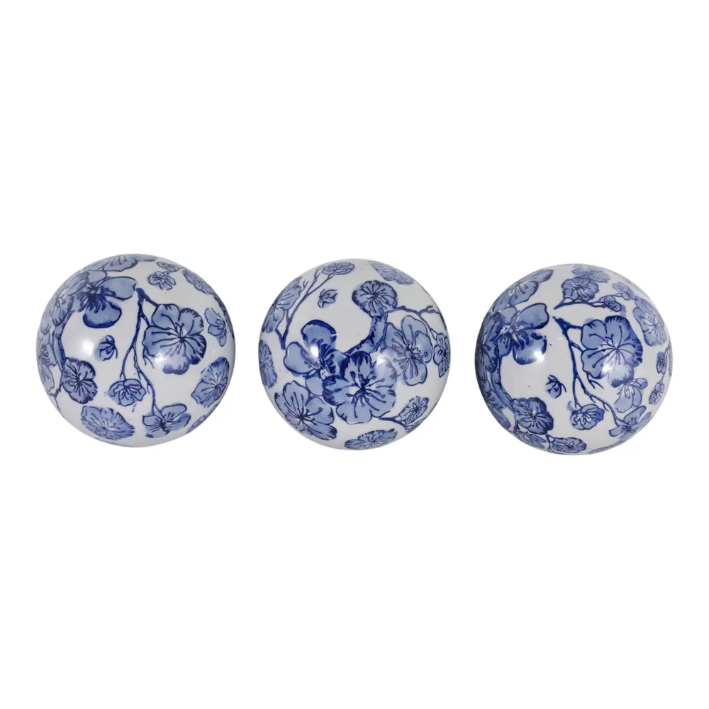 HEWITTFIELD SET OF 3 BLUE ORBS 5 (IN)