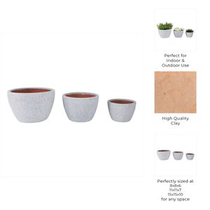BYRONHAM SET OF 3 WHITE PLANTER 10 (IN) 10