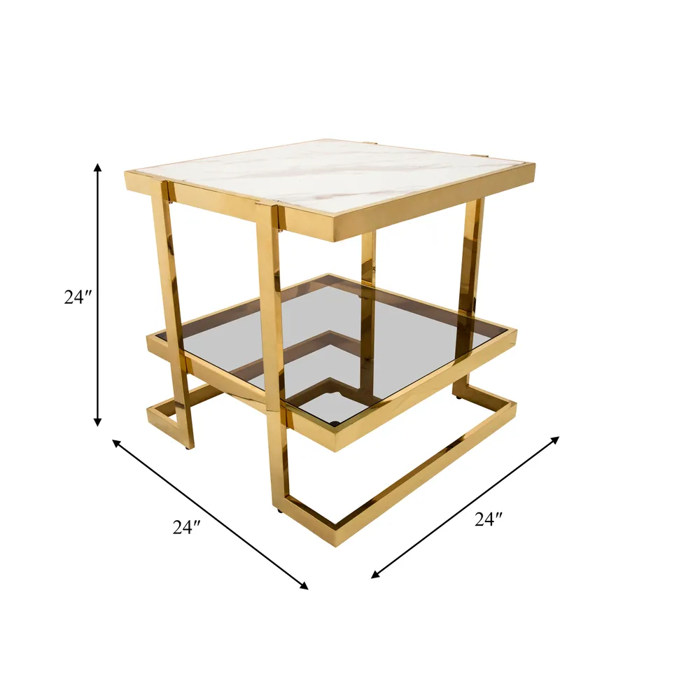 HADFIELD GOLD TABLE 24 (IN)