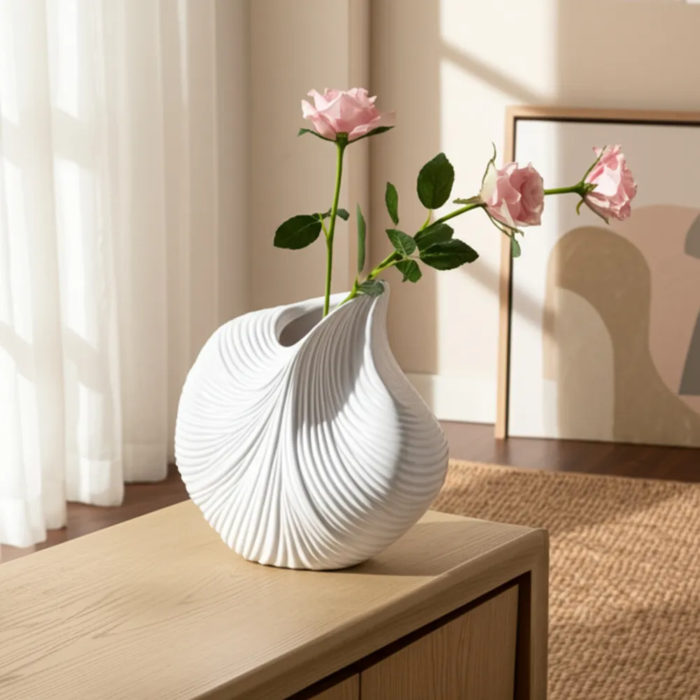 KELSEYPORT WHITE VASE 10 (IN)