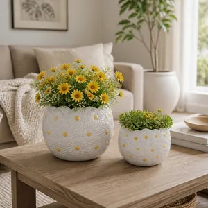 BRONSONRUN SET OF 2 WHITE PLANTER 7 (IN) 11
