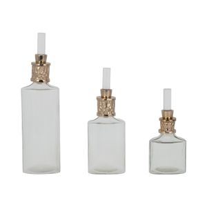 HOUSTONCROSS SET OF 3 GOLD GLASS VASES 17 (IN) 4
