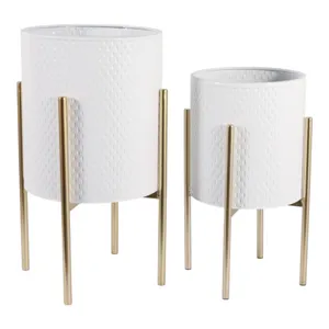 HAYFORDTON SET OF 2 WHITE PLANTER 23 (IN) 1