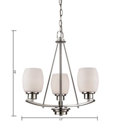 Casual Mission 17'' Wide 3-Light Chandelier - Brushed Nickel