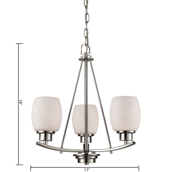 Casual Mission 17'' Wide 3-Light Chandelier - Brushed Nickel
