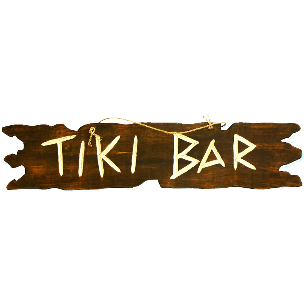 38" TIKI BAR SIGN   NATURAL FINISH