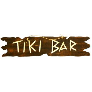 38" TIKI BAR SIGN   NATURAL FINISH 1