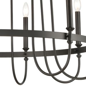 Wickshire 34'' Wide 9-Light Chandelier - Matte Black 3