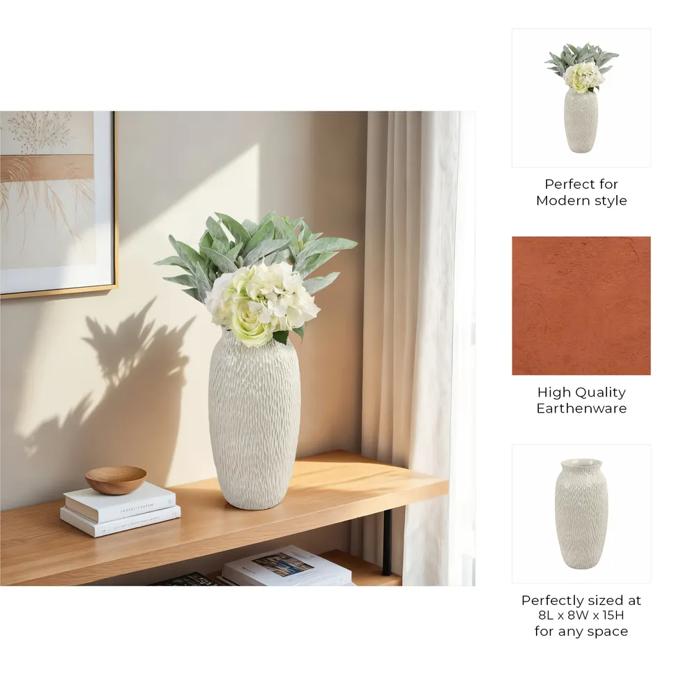 BENNETSIDE WHITE VASE 15 (IN)