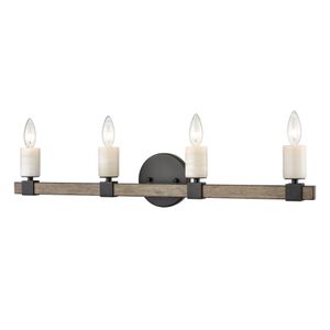 Stone Manor 30'' Wide 4-Light Vanity Light - Matte Black 1