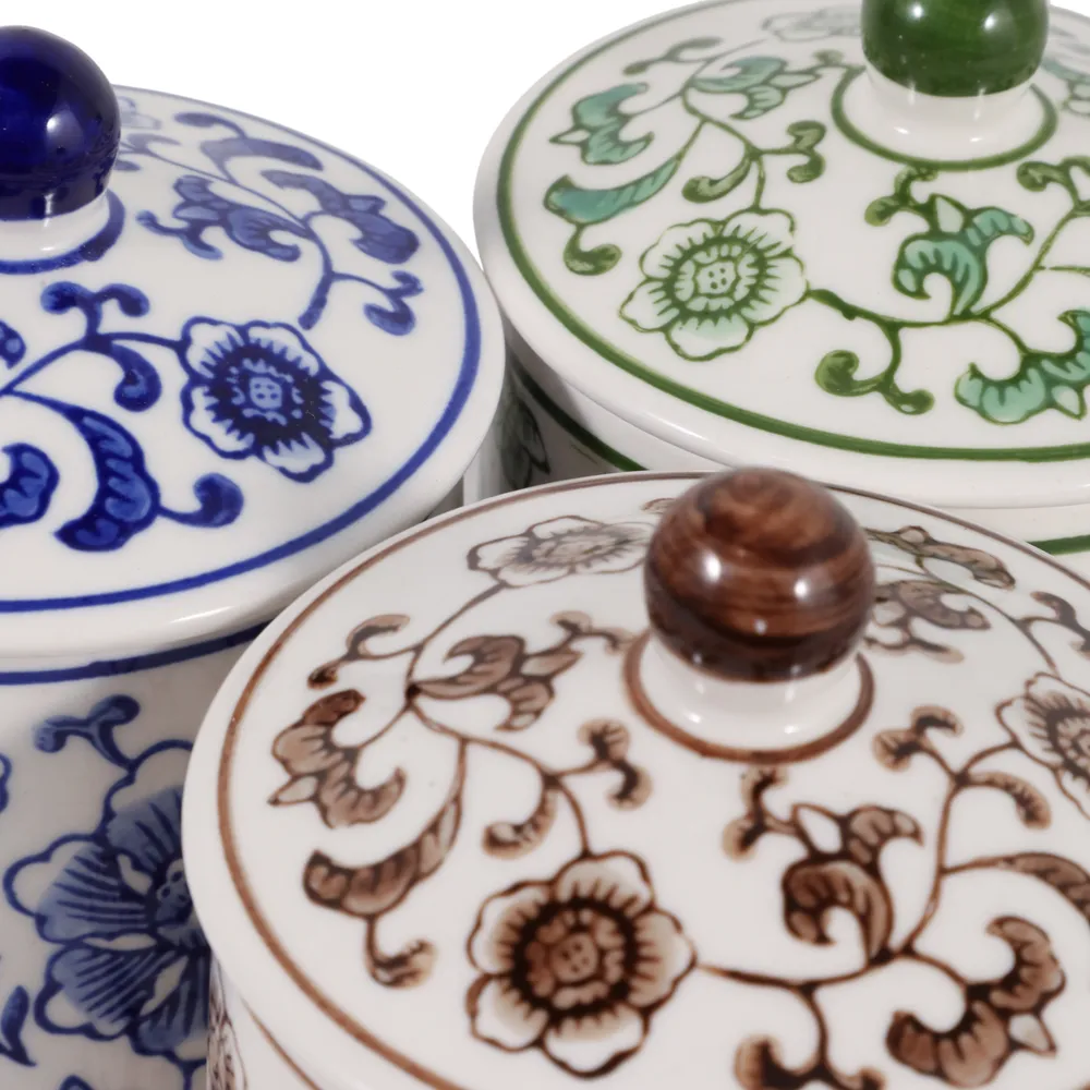 ADLERLEY SET OF 3 WHITE JARS 6 (IN)
