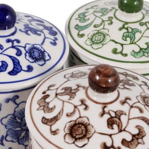 ADLERLEY SET OF 3 WHITE JARS 6 (IN) 7