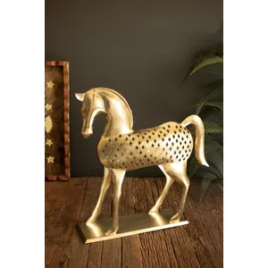 Antique Brass Horse Luminary 1